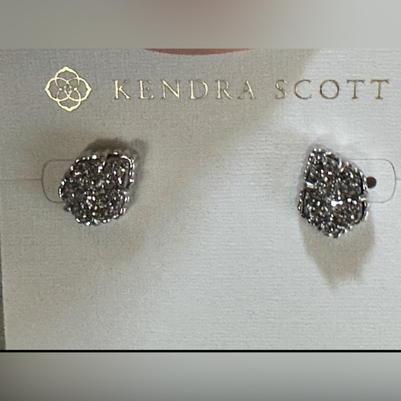 Kendra Scott-Rhodium Platinum rhodium Earrings NWT-Tessa Drusy - Picture 4 of 6